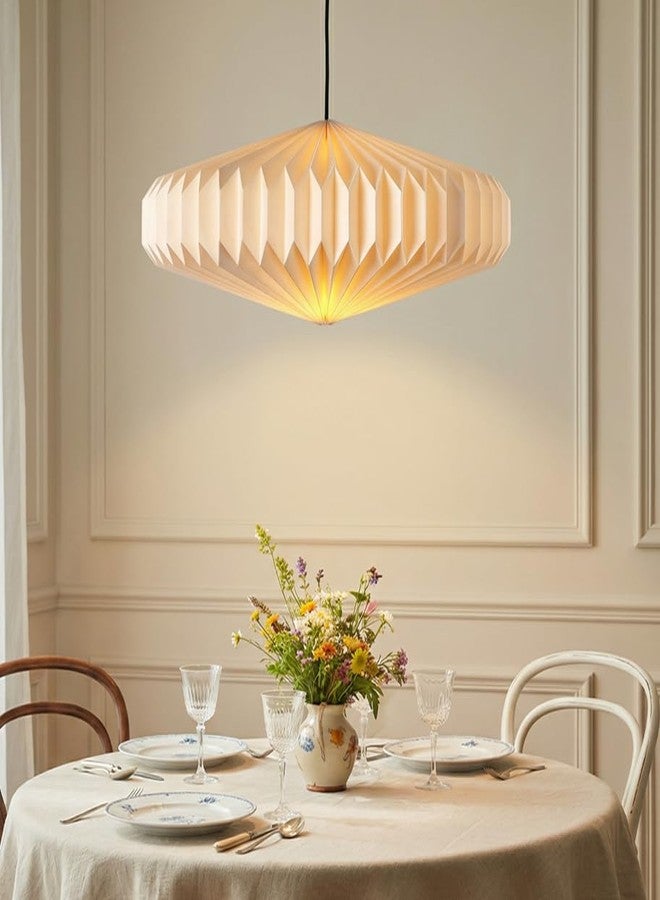FIG Living Oblong 2 Paper Pendant Lamp (Off-White) | 54x54x21 cm | Luxury & Durable Handmade Origami Design Ceiling Lamp & Chandelier | Ideal for Dining Room, Living Room & Cafe (Bulb Not Included) - Image 1
